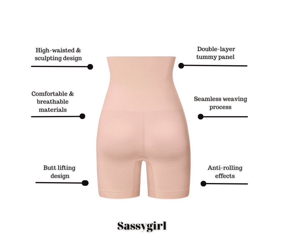 Seamless Shapewear Shorts med Hög-Midja – Sassy Girl